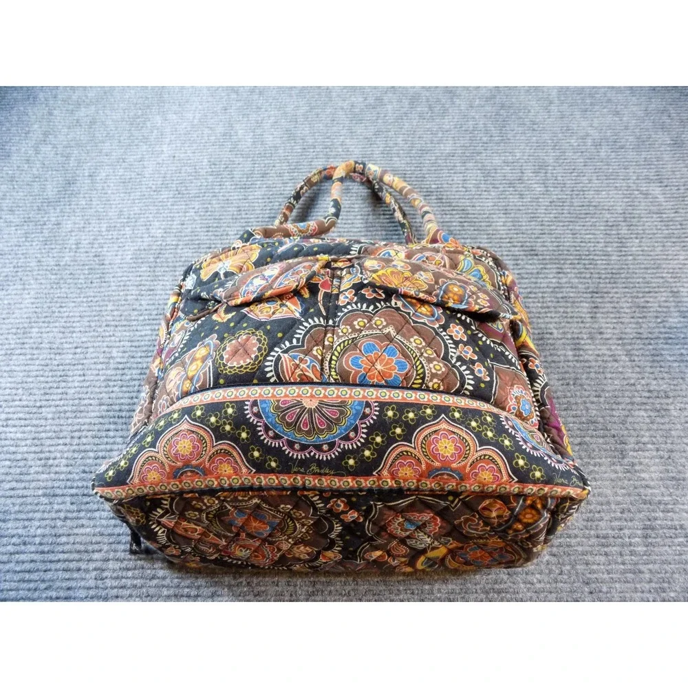 Vera Bradley Kensington Bowler Bag Blue Paisley Quilted Cotton Satchel Handbag